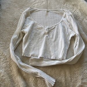 white long sleeve top